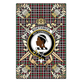 Clan Borthwick Ancient Tartan Crest Black Garden Flag  - Gold Thistle  OW30 Clan Borthwick (Borthwick Tartan) Tartan Today